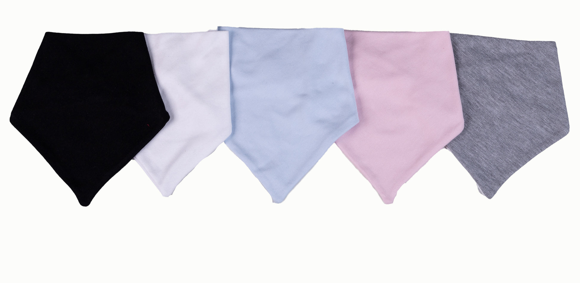 2-Pack 100% Cotton Mixed Colours Blank Baby Bandanna Bib Sets - Little Lumps