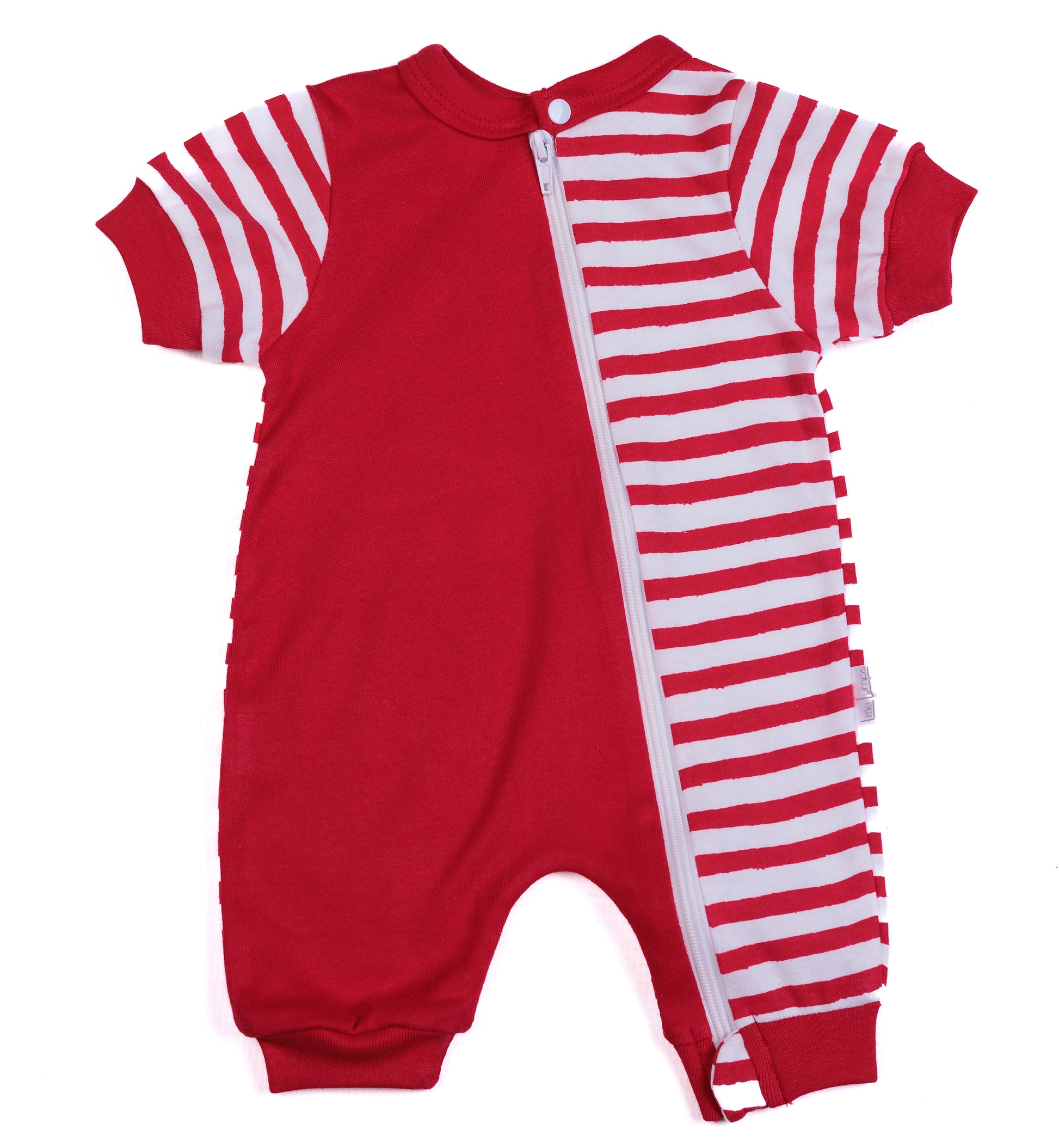 Red White Stripe Zip Summer Romper – Easy Breezy – Little Lumps